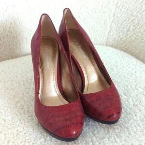 BCBGeneration "Tina" Red Croc Patent Leather Stiletto Pumps